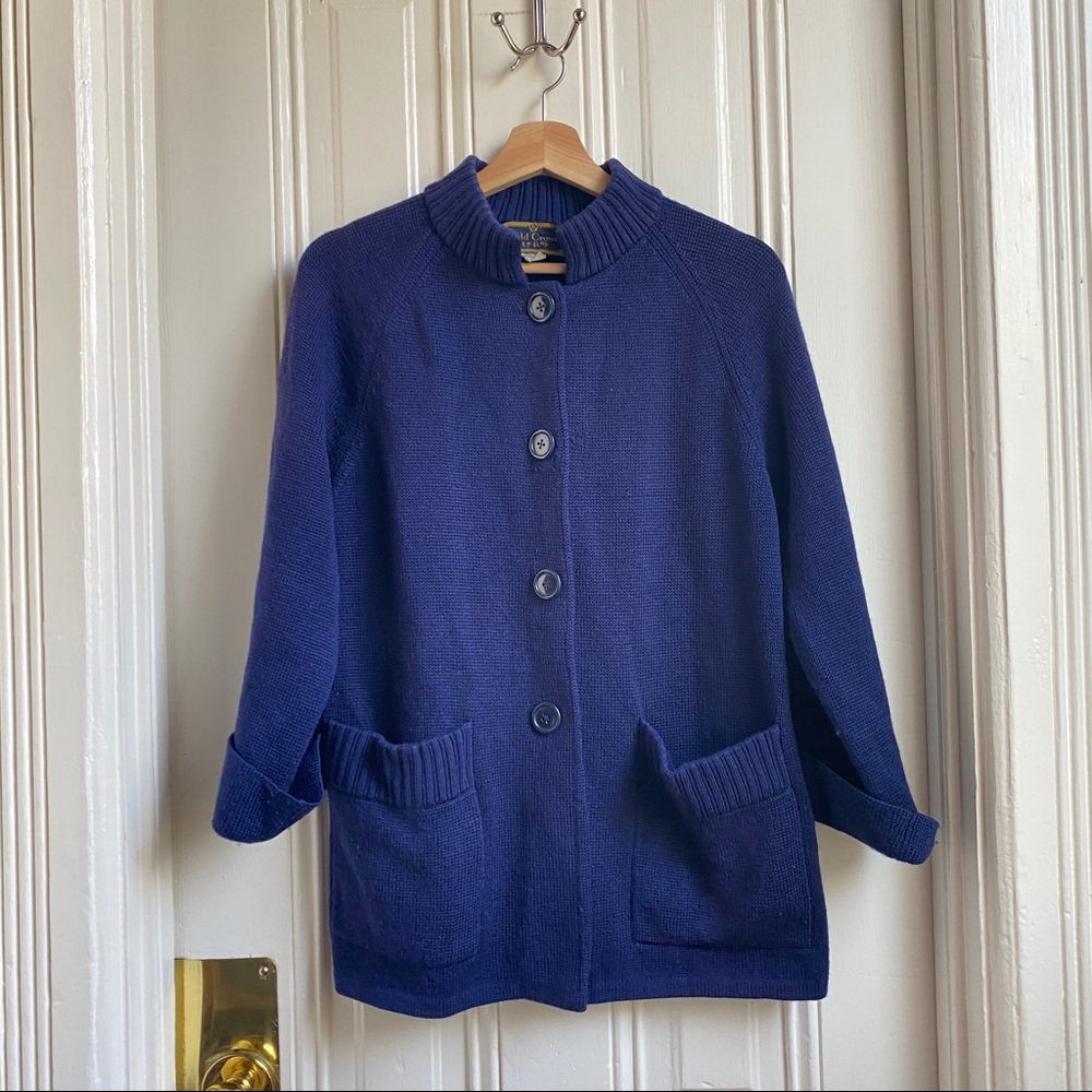 Gold Crown by Le Roy Vintage Navy Blue Wool Sweater